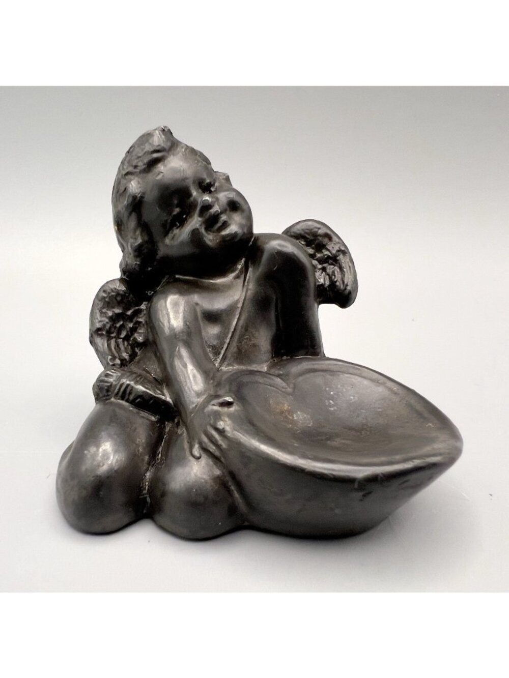 Antique W.B. Mfg Co Cherub Angel Figurine Trinket Dish Ring Holder